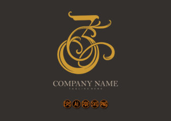 Delight elegant vintage gold number 3 monogram logo