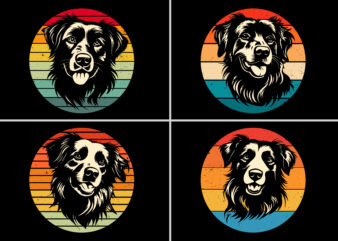 Dog Sunset Colorful T-Shirt Graphic