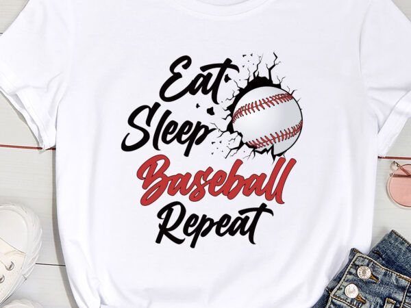 Eat sleep baseball repeat funny baseball players kids boys t-shirt pc