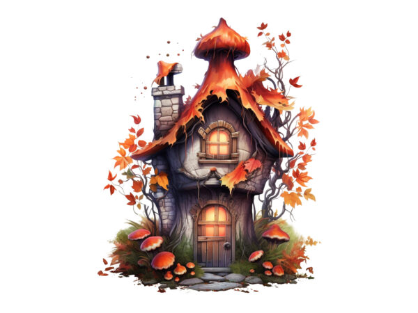 Fairy house halloween sublimation t shirt graphic design