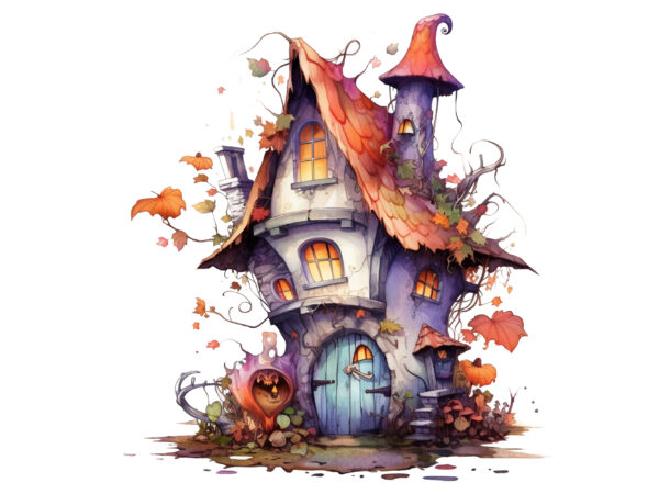 Fairy house halloween sublimation t shirt graphic design