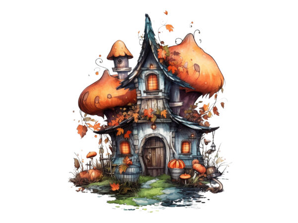 Fairy house halloween sublimation t shirt graphic design