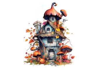 Fairy House Halloween Sublimation t shirt graphic design