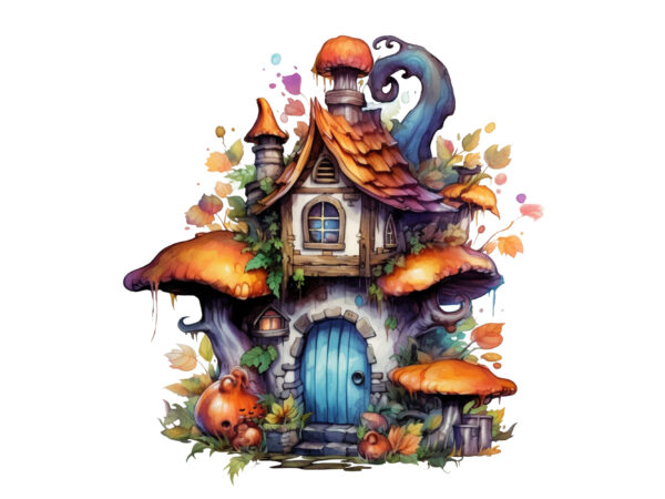 Fairy house halloween sublimation png t shirt graphic design