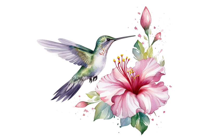 Fairy Hummingbird Watercolor Clipart png