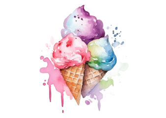 Fairy Ice Cream Watercolor Clipart