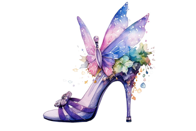 Fairy Shoe Watercolor Clipart