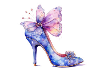 Fairy Shoe Watercolor Clipart t shirt graphic design