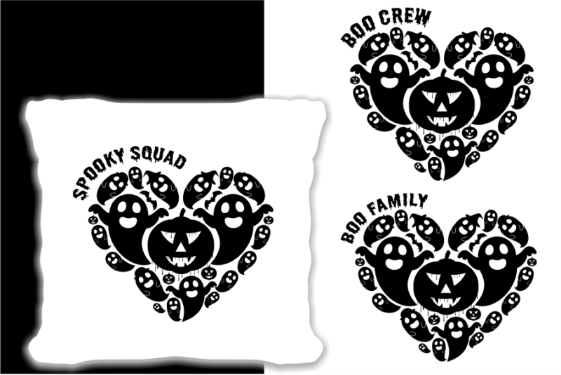 Family Halloween Monogram SVG Shirt Vector Design, Spooky Squad, Boo Family, Boo Family, Funny Halloween, Cute Halloween
