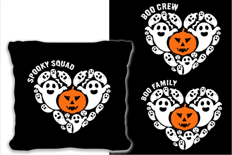 Family Halloween Monogram SVG Shirt Vector Design, Spooky Squad, Boo Family, Boo Family, Funny Halloween, Cute Halloween
