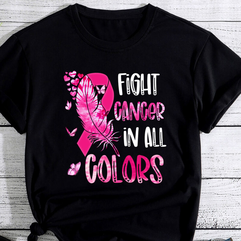 Fight Cancer In All Color Feather Breast Cancer Awareness PC