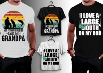 Fishing Buddy Grandpa, Fishing Graphic T-Shirt, Best Grandpa