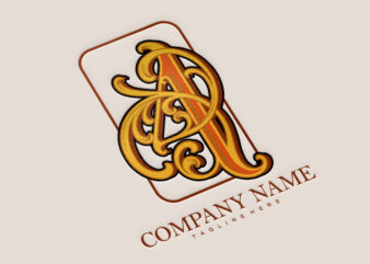 Flourish vintage elegant gold number 4 monogram logo t shirt graphic design