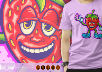 Fruity fun strawberry joint smoking cannabis t shirt graphic design