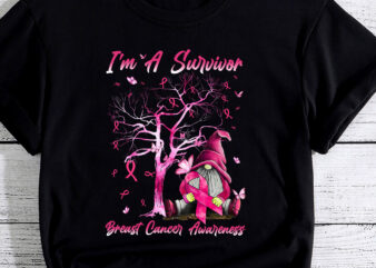 Funny Gnomes I_m A Survivor Breast Cancer Awareness PC t shirt graphic design