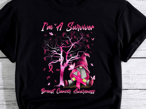 Funny gnomes i_m a survivor breast cancer awareness pc t shirt graphic design