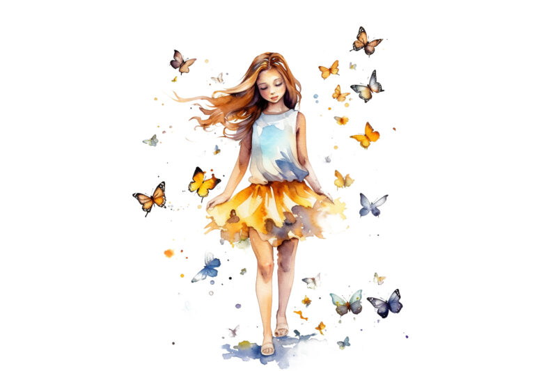 animal themes, animal wildlife, bouquet, children only, curiosity, innocence, one person, looking, freshness, fragility, color image, childhood, butterfly - insect, casual clothing, illustration, holding, illustration technique, colors, one animal, one