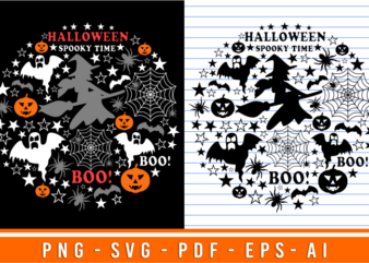 Halloween Monogram SVG T shirt Design Vector