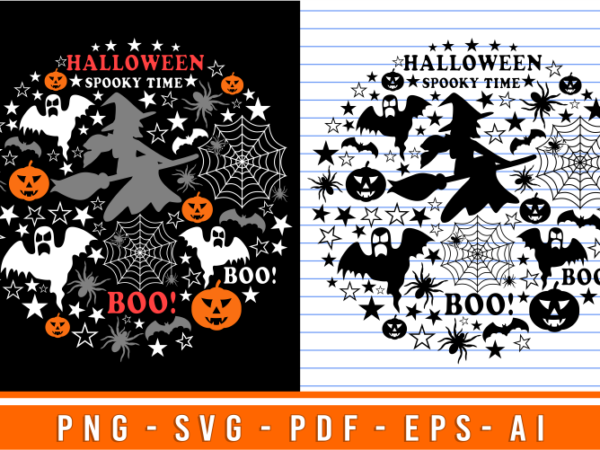 Halloween monogram svg t shirt design vector