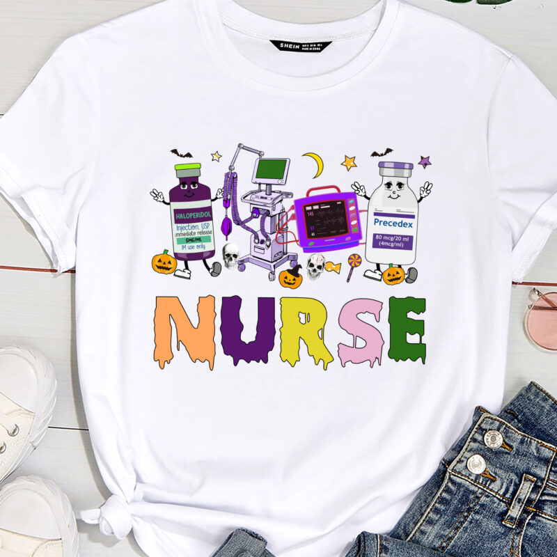 Halloween Nurse Shirt Icu Nicu Nurse Er Rn Picu Nursing PC