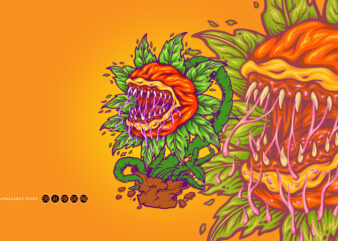 Halloween fantasy terrifying plant monster