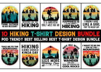 Hiking T-Shirt Design Bundle