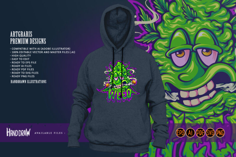 Giggle greens funny weed bud monster