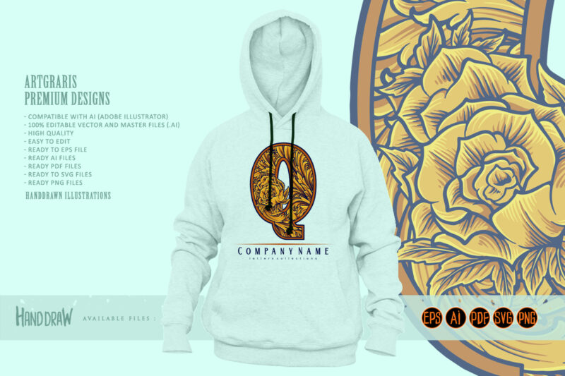 Flourishing luxury timeless Q monogram letter logo