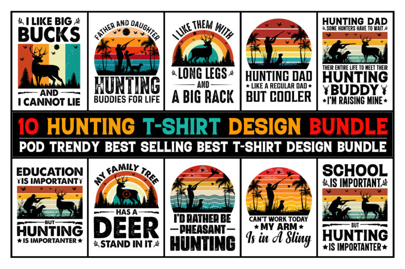 Hunting T-Shirt Design Bundle