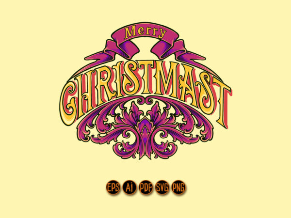 Jolly lettering merry christmas badge with engraved vector clipart Jolly lettering merry christmas badge with engraved vector clipart
