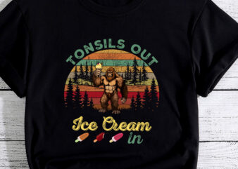 Kids Tonsils Out Ice Cream In Tonsillectomy Bigfoot Tonsil T-Shirt PC