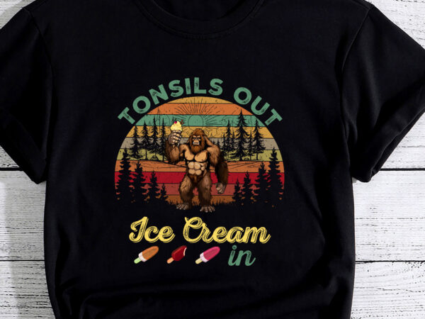 Kids tonsils out ice cream in tonsillectomy bigfoot tonsil t-shirt pc