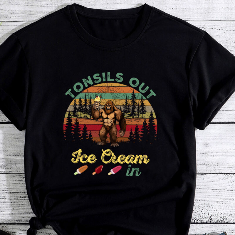 Kids Tonsils Out Ice Cream In Tonsillectomy Bigfoot Tonsil T-Shirt PC