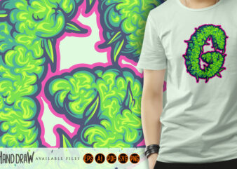 Letter G with cannabis unique twist marijuana monogram t shirt vector graphic