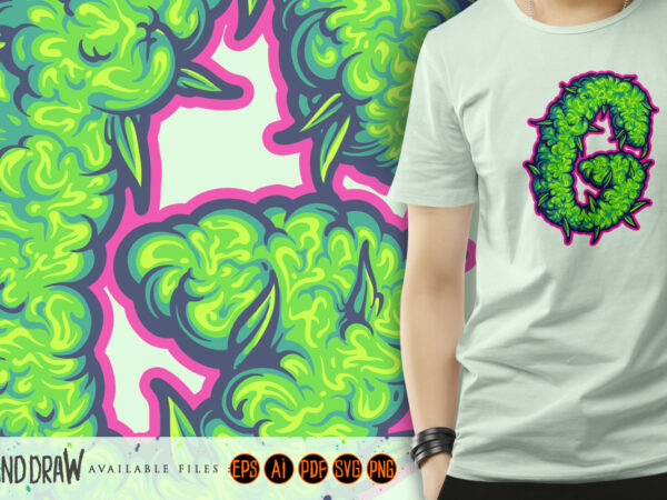 Letter g with cannabis unique twist marijuana monogram t shirt vector graphic
