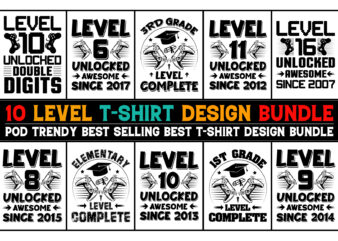Level T-Shirt Design Bundle