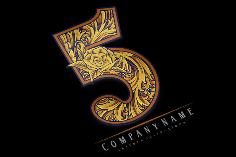 Refined regal luxe number 5 logo