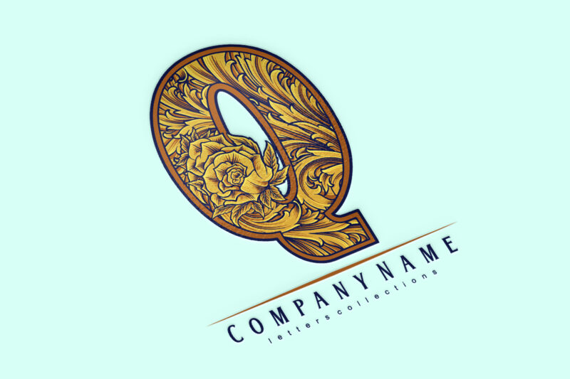 Flourishing luxury timeless Q monogram letter logo