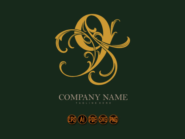 Luxurious flourish captivating number 9 ornament logo t shirt vector graphic