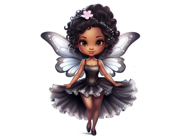 Magical black fairy clipart t shirt designs for sale