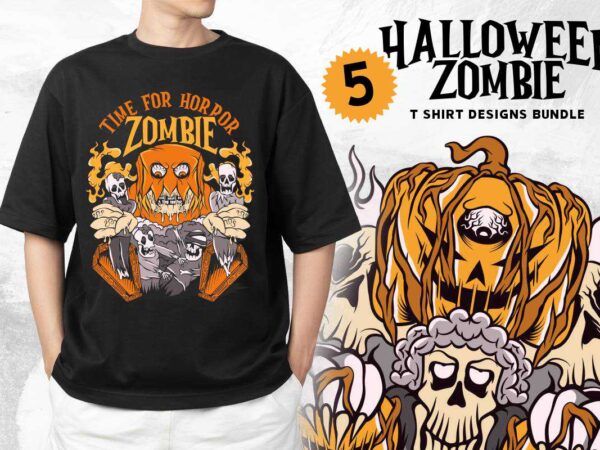 Halloween zombie vector t-shirt designs bundle, spooky monster t-shirt design, vector artwork t-shirt design, fall t-shirt designs