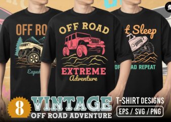 Vintage Off Road Adventure T-shirt Designs Vector Bundle, Off Road Expedition Graphic T-shirt for Club Community, Off Road Vector Designs for T-shirt