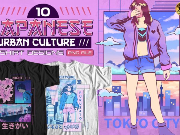 Japanese urban street culture t-shirt designs png bundle, japanese anime streetwear t-shirt designs bundle, japanese t-shirt designs for print on demand