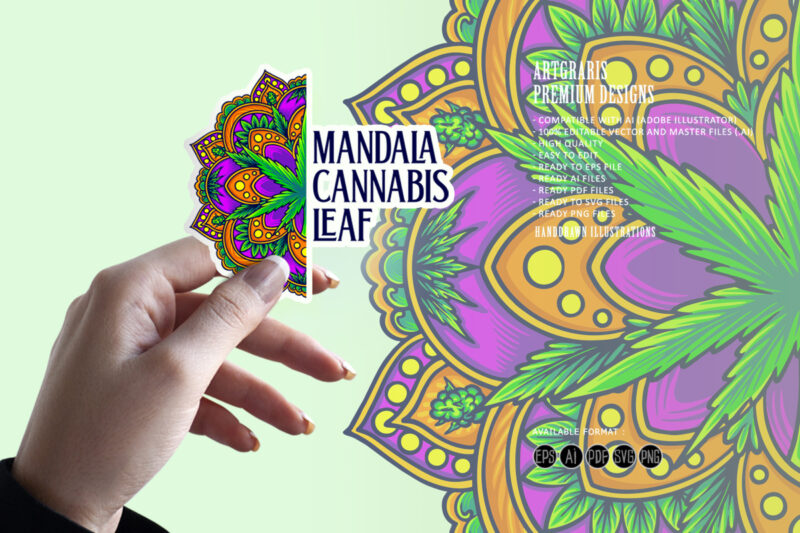 Middle eastern marijuana mandala sacred geometry
