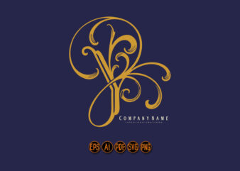 Modern elegance refreshed gold Y lettering monogram logo t shirt designs for sale