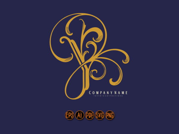 Modern elegance refreshed gold y lettering monogram logo t shirt designs for sale