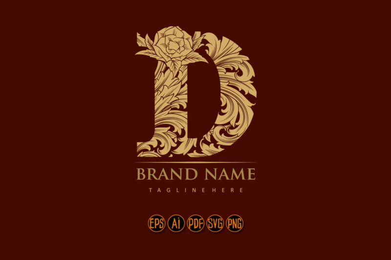 Opulence beautiful D monogram letter logo