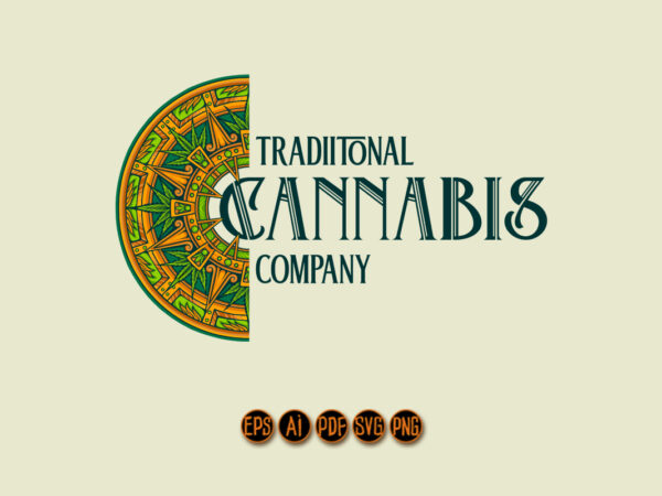 Ornamental mandala harmony beauty cannabis logo t shirt design online