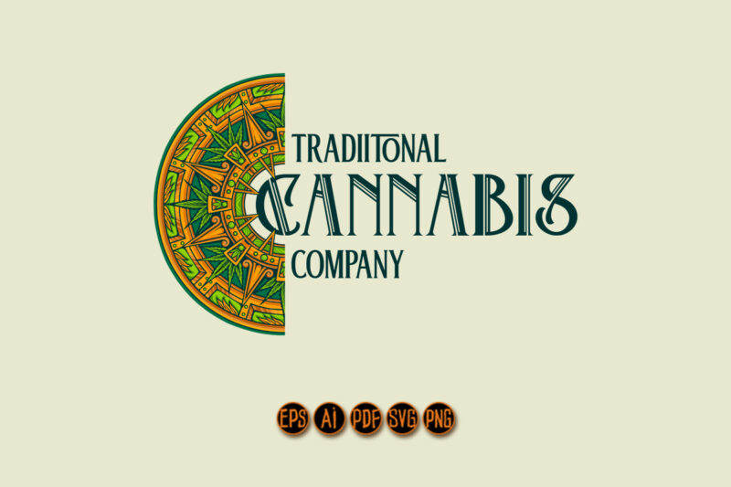 Ornamental mandala harmony beauty cannabis logo