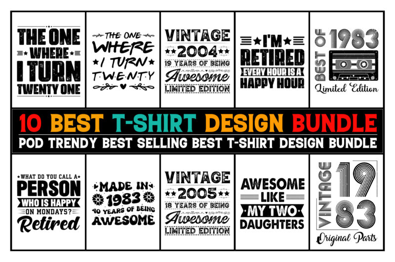 POD T-Shirt Design Bundle